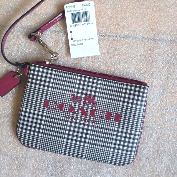 Coach Handbags - Coach Peyton Glen Plaid Print Small Wristlet - NWT